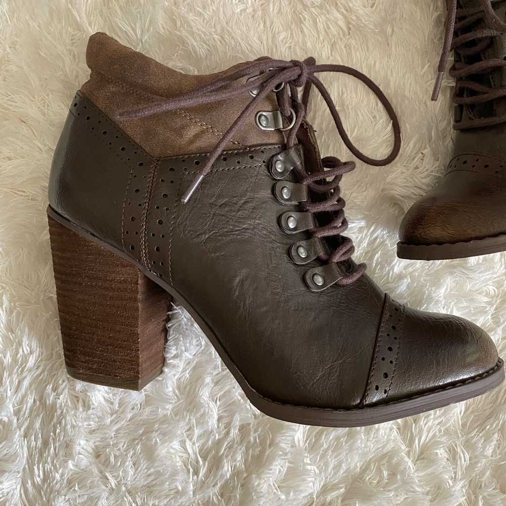 Not Rated Brown Heeled Boots - Picture 2 of 10